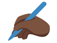Writing Hand Dark Skin Tone