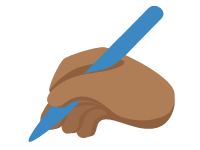 Writing Hand Medium Dark Skin Tone