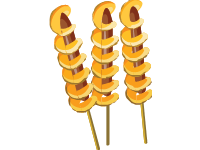 Spiralized Potatoes on a Stick