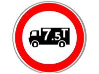 No Goods Vehicles Over Maximum Gross Weight Shown