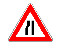 Road Narrows Left