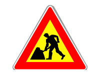 Warning For Roadworks