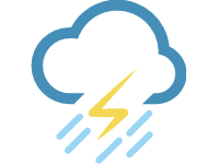 Blustery with Heavy Rain
