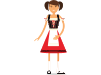 Woman in Dirndl Dress