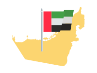 Map of UAE with Flag