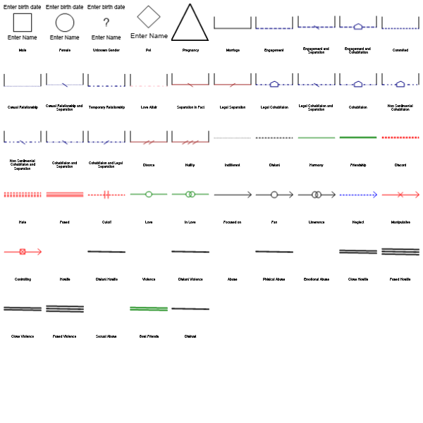 Genogram Shapes Preview Large