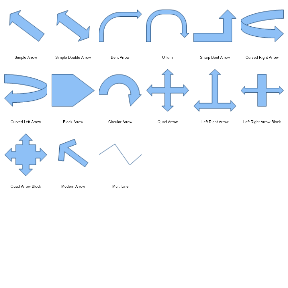 Arrow Shapes Preview Large