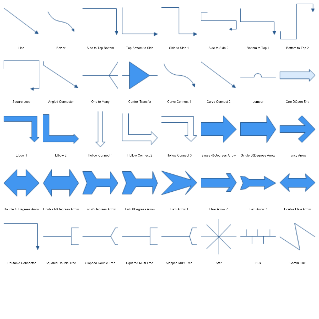 Connector Shapes Preview Large