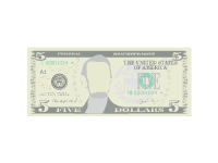 5 Dollars Bill Front