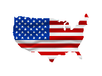US A Map Flag