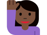 Woman Raising Hand Dark Skin Tone