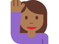 Woman Raising Hand Medium Dark Skin Tone
