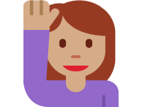 Woman Raising Hand Medium Skin Tone