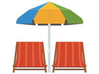Sunbeds with Umbrella