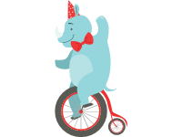 Rhinosaur on Bike