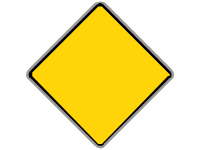 Basic warning sign diamond with an amber background