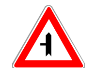 Crossroad Ahead With Side Road To Left