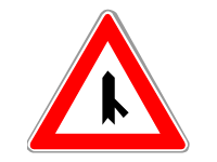 Crossroad With Sharp Side Road On The Right Side