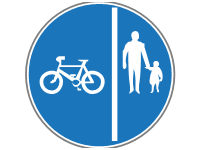 Mandatory Divided Path for Pedestrians and Cyclists