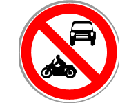 Motorcycles and Cars Prohibited