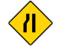 Warning Road Narrows