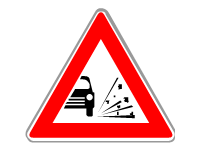 Warning for Loose Chippings on The Road Surface