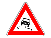 Warning for a Slippery Road Surface