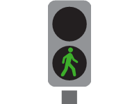 Grey Pedestrian Traffic Lights Green 2