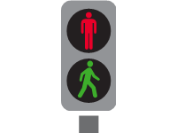 Grey Pedestrian Traffic Lights Green and Red 2