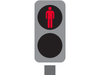 Grey Pedestrian Traffic Lights Red 2