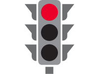 Grey Traffic Lights Red