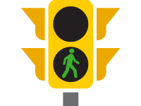 Yellow Pedestrian Traffic Lights Green 1