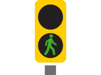 Yellow Pedestrian Traffic Lights Green 2