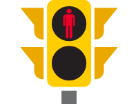 Yellow Pedestrian Traffic Lights Red 1