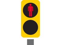 Yellow Pedestrian Traffic Lights Red 2