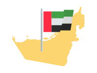 Map of UA E with Flag