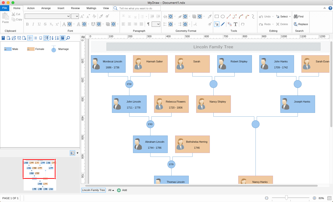My Draw Family Tree Diagram Software for Mac