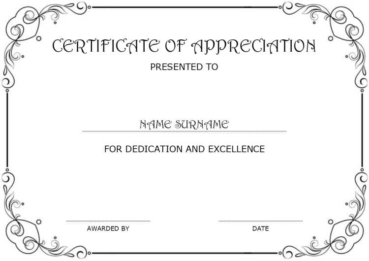 Certificate of Appreciation