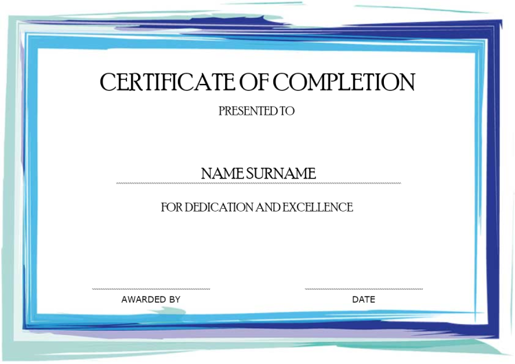 Certificate of Completion
