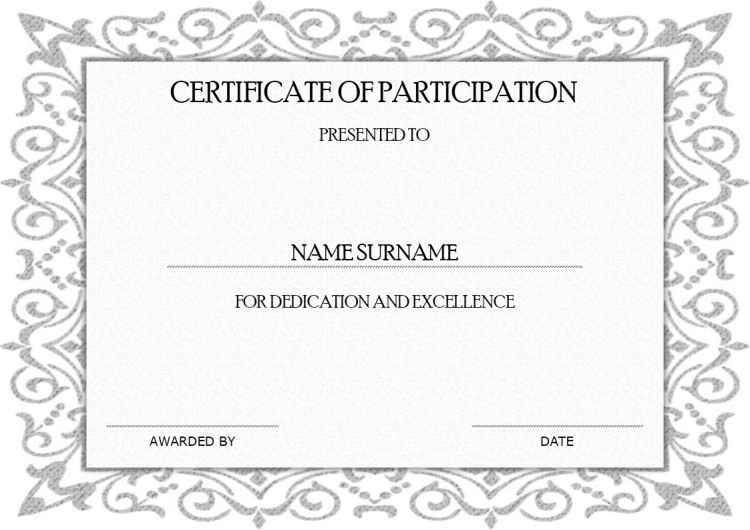 Certificate of Participation