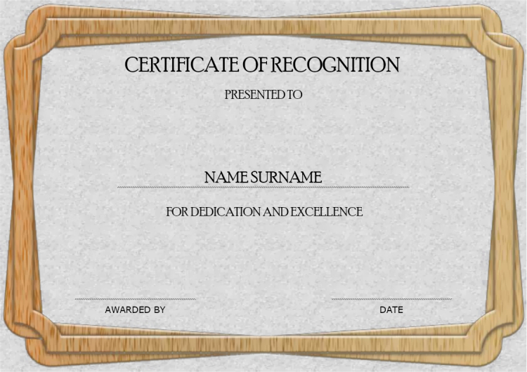 Certificate of Recognition