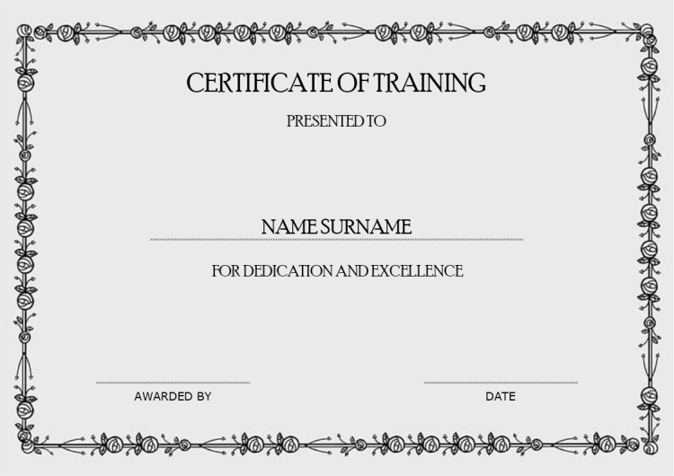 Certificate of Training