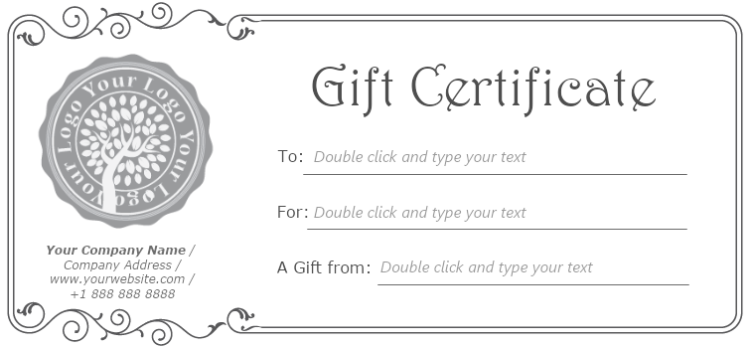 Corporate Logo Gift Certificate