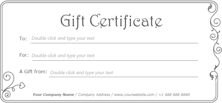 Simple Gift Certificate