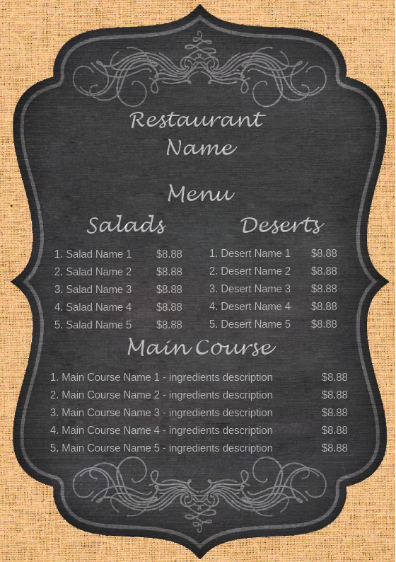 Restaurant Menu