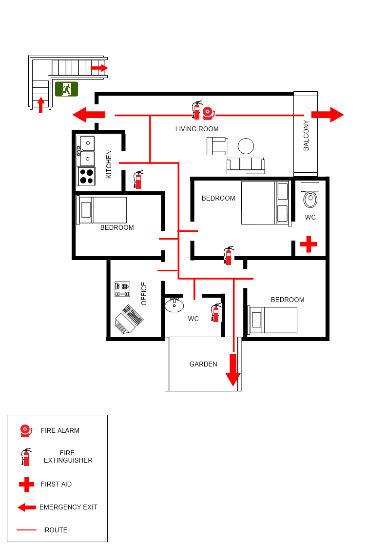 House Evacuation Plan Template  MyDraw Throughout Evacuation Label Template