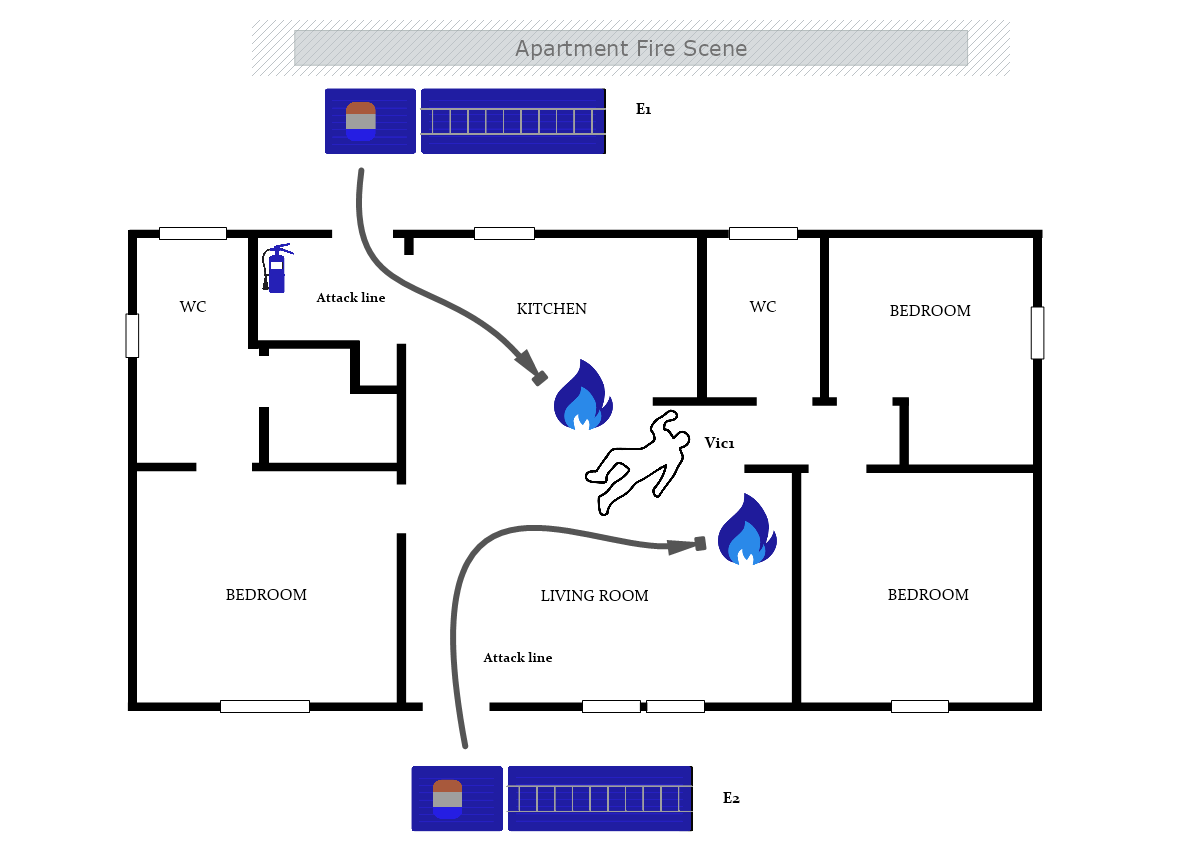 Apartment Fire Scene