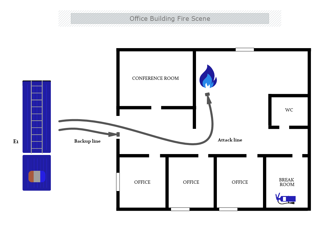 Office Building Fire Scene