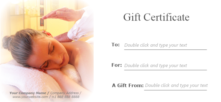 Massage Voucher Gift Certificate