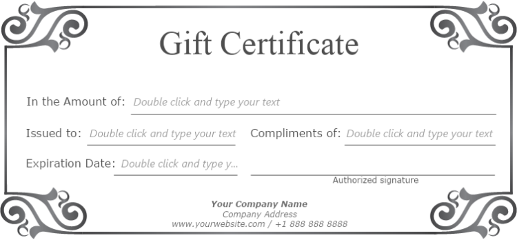 Stylish Frame Gift Certificate